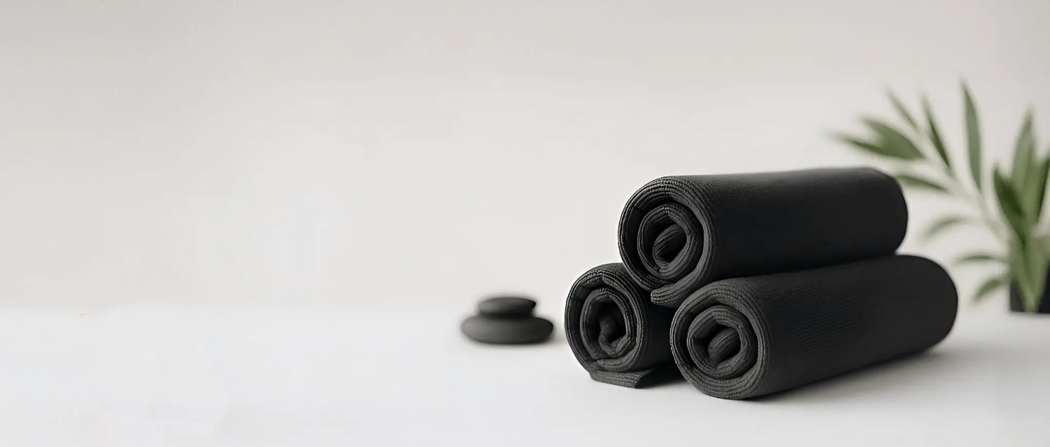 Rolled towels on a treatment table